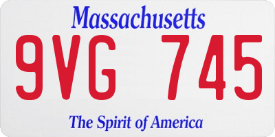 MA license plate 9VG745