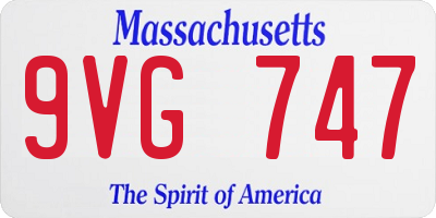 MA license plate 9VG747