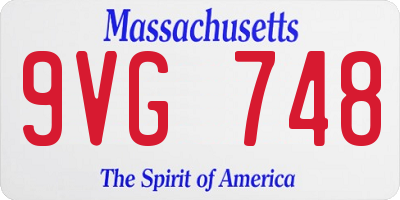 MA license plate 9VG748