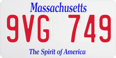 MA license plate 9VG749