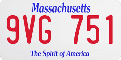 MA license plate 9VG751