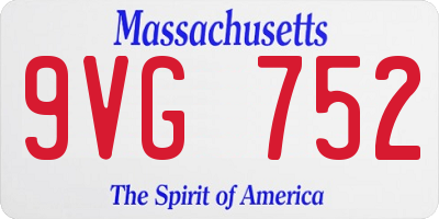 MA license plate 9VG752