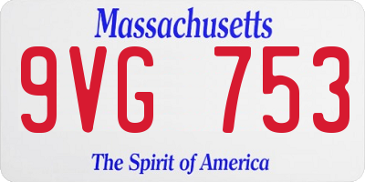 MA license plate 9VG753