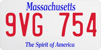 MA license plate 9VG754