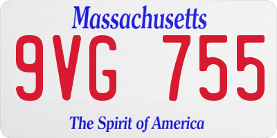 MA license plate 9VG755