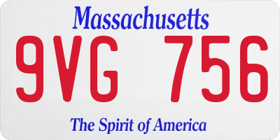 MA license plate 9VG756