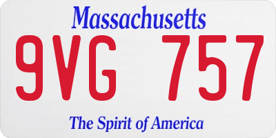 MA license plate 9VG757