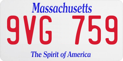 MA license plate 9VG759