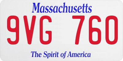 MA license plate 9VG760