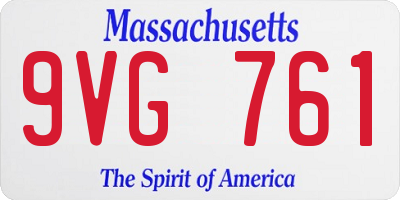 MA license plate 9VG761