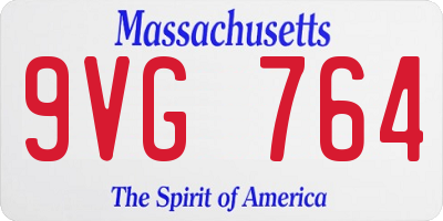 MA license plate 9VG764