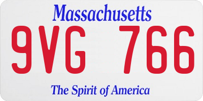 MA license plate 9VG766