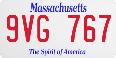 MA license plate 9VG767