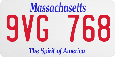 MA license plate 9VG768