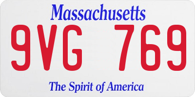 MA license plate 9VG769