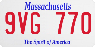 MA license plate 9VG770