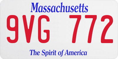 MA license plate 9VG772