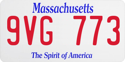 MA license plate 9VG773
