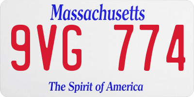 MA license plate 9VG774