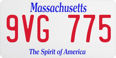 MA license plate 9VG775