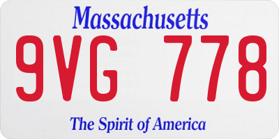 MA license plate 9VG778