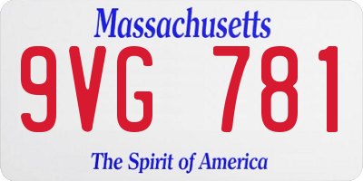 MA license plate 9VG781