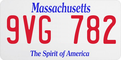MA license plate 9VG782