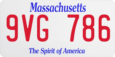 MA license plate 9VG786