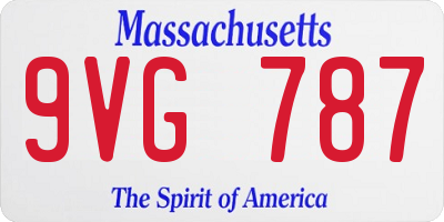MA license plate 9VG787