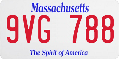 MA license plate 9VG788