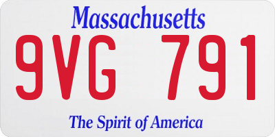 MA license plate 9VG791