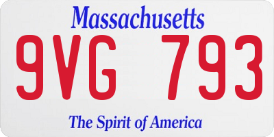 MA license plate 9VG793