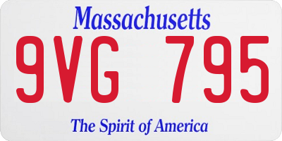 MA license plate 9VG795