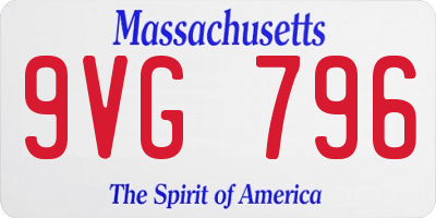 MA license plate 9VG796