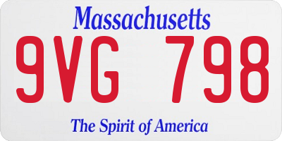 MA license plate 9VG798