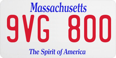 MA license plate 9VG800