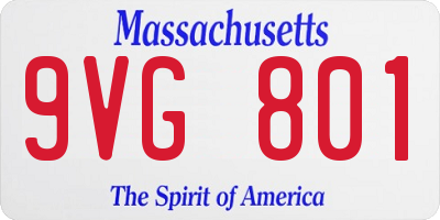 MA license plate 9VG801