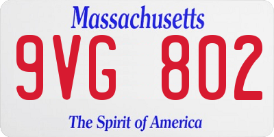 MA license plate 9VG802