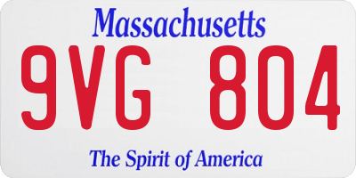MA license plate 9VG804
