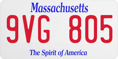 MA license plate 9VG805