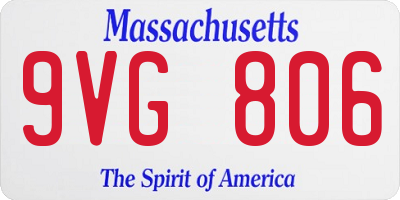 MA license plate 9VG806