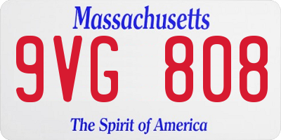 MA license plate 9VG808