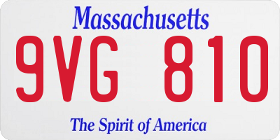 MA license plate 9VG810