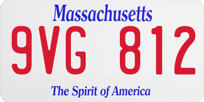 MA license plate 9VG812