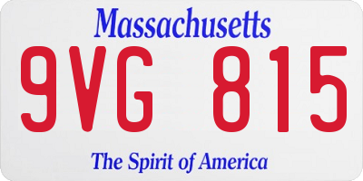MA license plate 9VG815