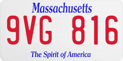 MA license plate 9VG816