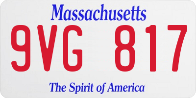 MA license plate 9VG817