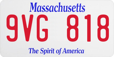 MA license plate 9VG818