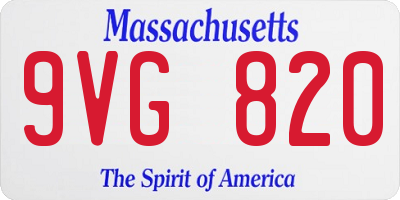 MA license plate 9VG820