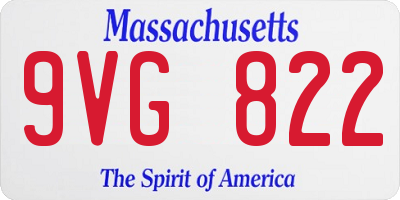 MA license plate 9VG822